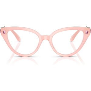 Swarovski womens Sk2028 Cat Eye Prescription Eyewear Frames(Milky Pink/Demo Lens)