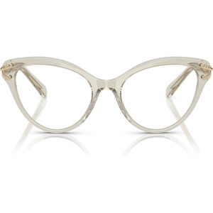 Swarovski womens Sk2030 Cat Eye Prescription Eyewear Frames(Transparent Beige/Demo Lens)