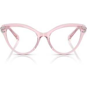 Swarovski womens Sk2030 Cat Eye Prescription Eyewear Frames(Transparent Pink/Demo Lens)
