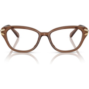 Swarovski womens Sk2032 Square Prescription Eyewear Frames(Transparent Brown/Demo Lens)