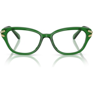 Swarovski womens Sk2032 Square Prescription Eyewear Frames(Transparent Green/Demo Lens)