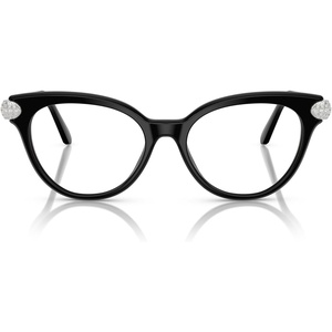 Swarovski womens Sk2046 Round Prescription Eyewear Frames(Black/Demo Lens)