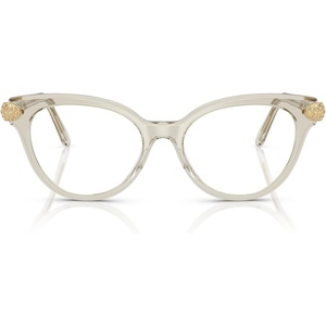 Swarovski womens Sk2046 Round Prescription Eyewear Frames(Transparent Beige/Demo Lens)