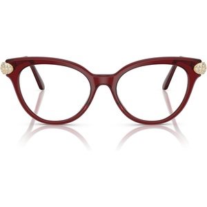 Swarovski womens Sk2046 Round Prescription Eyewear Frames(Transparent Burgundy/Demo Lens)