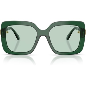 Swarovski womens Sk6001 Square Sunglasses(Transparent Green/Transition Green)