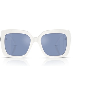 Swarovski womens Sk6001 Square Sunglasses(White/Light Blue Mirrored Silver)
