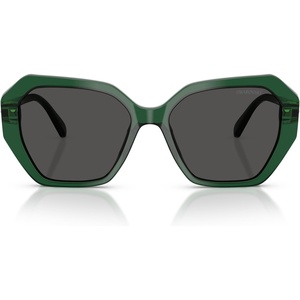 Swarovski womens Sk6017 Butterfly Sunglasses(Transparent Green/Dark Grey)