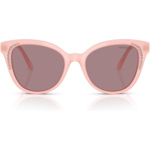 Swarovski womens Sk6031 Butterfly Sunglasses(Milky Pink/Light Purple Brown)