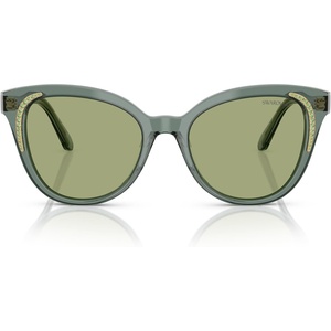 Swarovski womens Sk6031 Butterfly Sunglasses(Transparent Green/Dark Green)