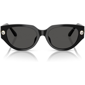 Swarovski womens Sk6035d Butterfly Sunglasses(Black/Dark Grey)