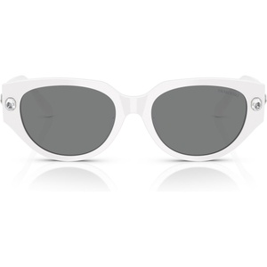 Swarovski womens Sk6035d Butterfly Sunglasses(White/Dark Grey)