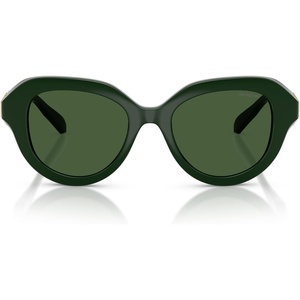 Swarovski womens Sk6037 Round Sunglasses(Solid Green/Dark Green)