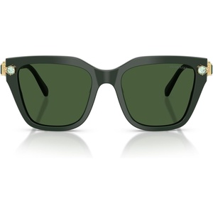 Swarovski womens Sk6041 Square Sunglasses(Dark Green/Dark Green)