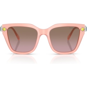 Swarovski womens Sk6041 Square Sunglasses(Milky Pink/Gradient Brown Gradient Pink)