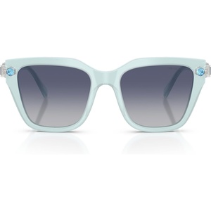 Swarovski womens Sk6041 Square Sunglasses(Transparent Light Blue/Gradient Blue)
