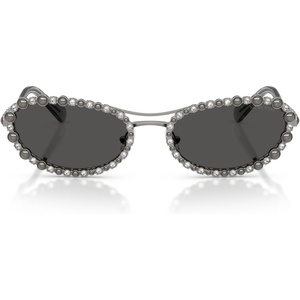 Swarovski womens Sk7044 Oval Sunglasses(Gunmetal/Dark Grey)