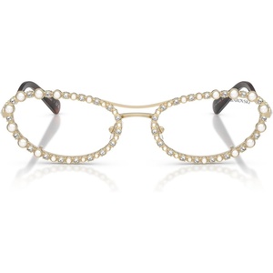 Swarovski womens Sk7044 Oval Sunglasses(Pale Gold/Clear Blue Light Filter)
