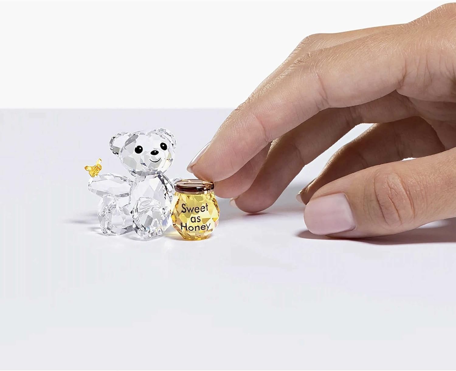 image:imageSWAROVSKI Kris Bears Sweet as Honey Figurine Clear Swarovski Crystal with a Yellow and Brown Accents Part of the Swarovski Kris Bears Collection