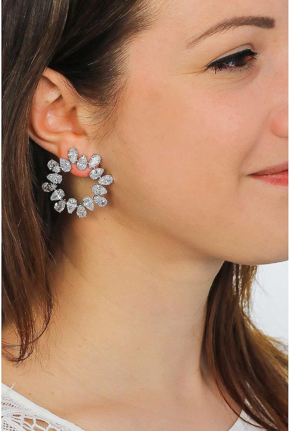 image:imageSWAROVSKI Matrix earrings Circle Clear Rhodium FinishEarrings
