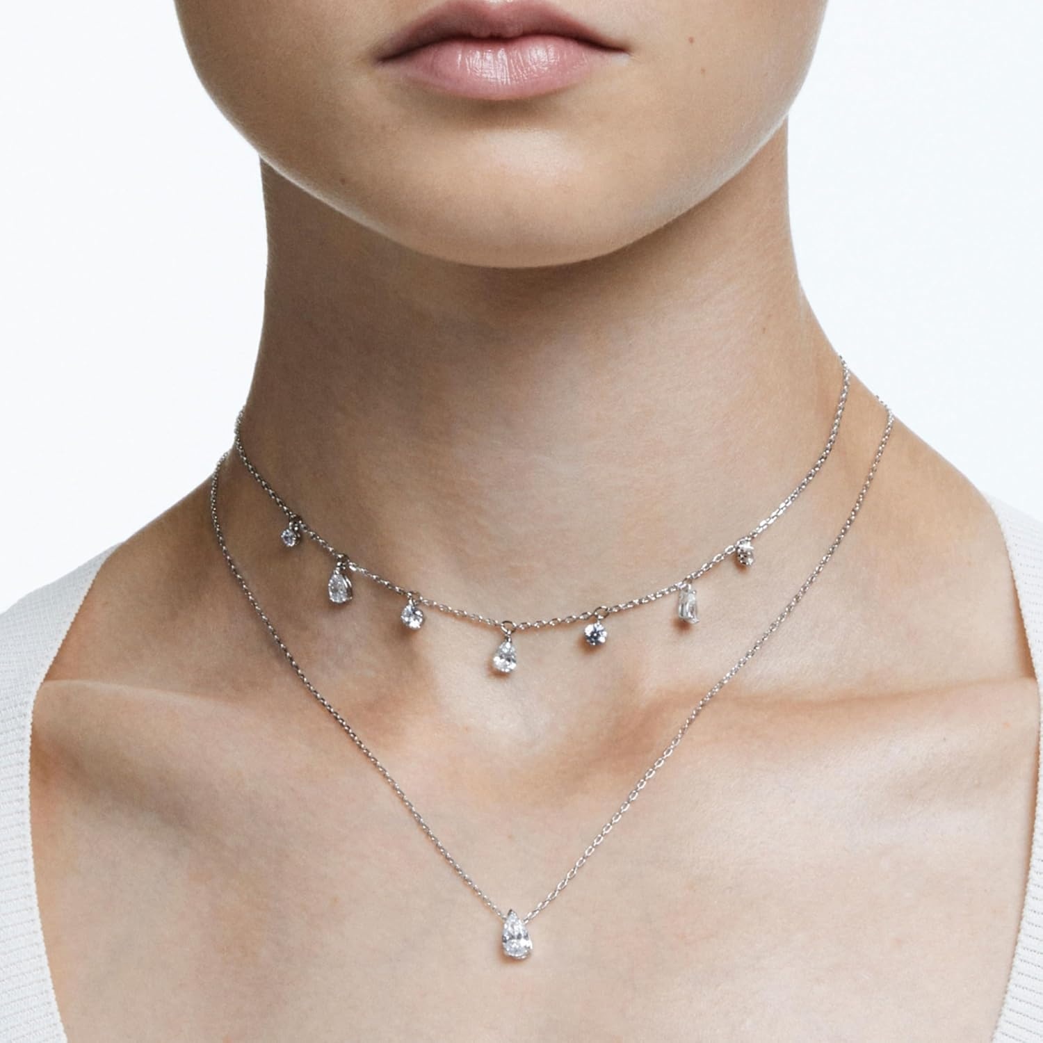 image:imageSwarovski Attract Crystal Necklace and Earrings Jewelry CollectionChoker Necklace Rhodium Tone