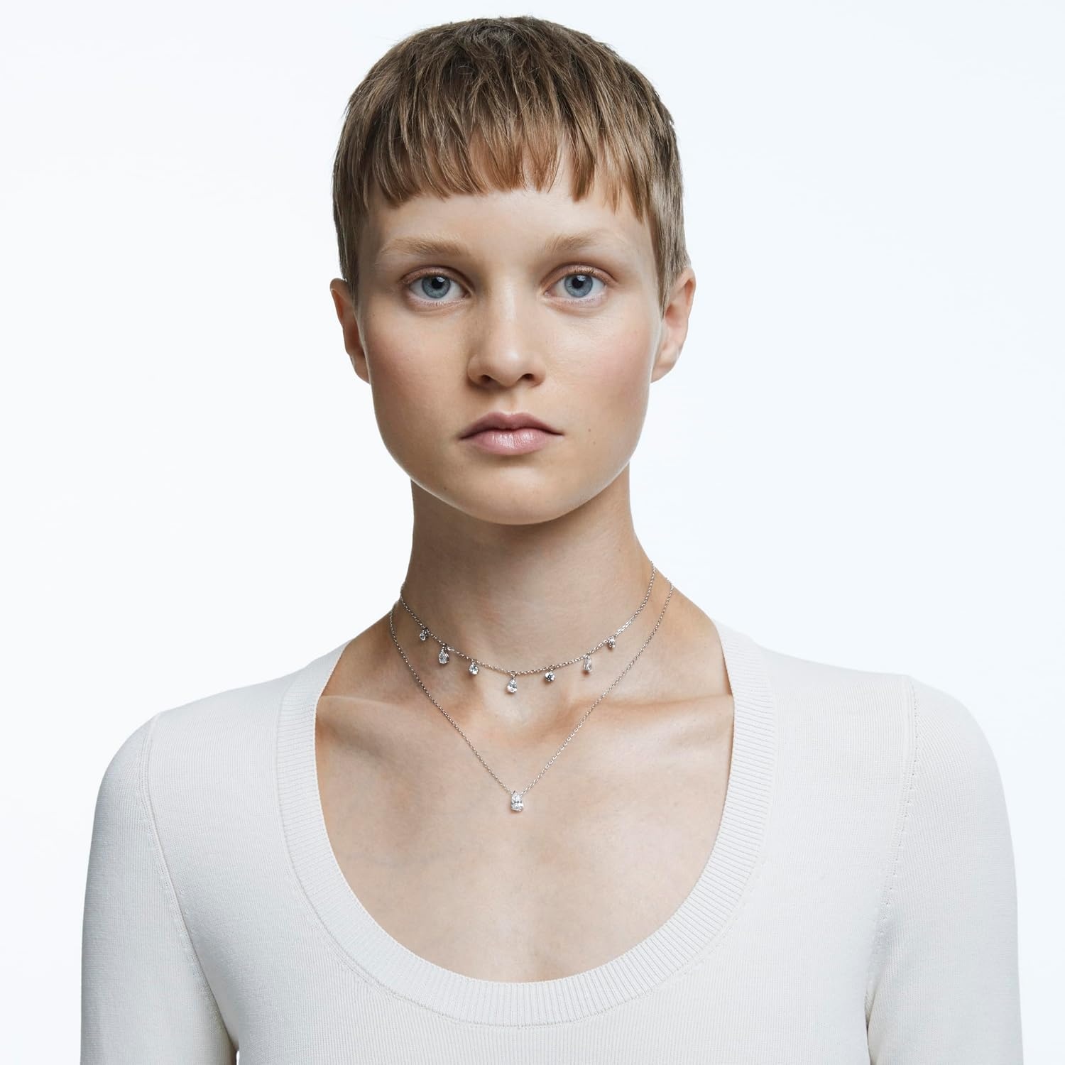 image:imageSwarovski Attract Crystal Necklace and Earrings Jewelry CollectionChoker Necklace Rhodium Tone