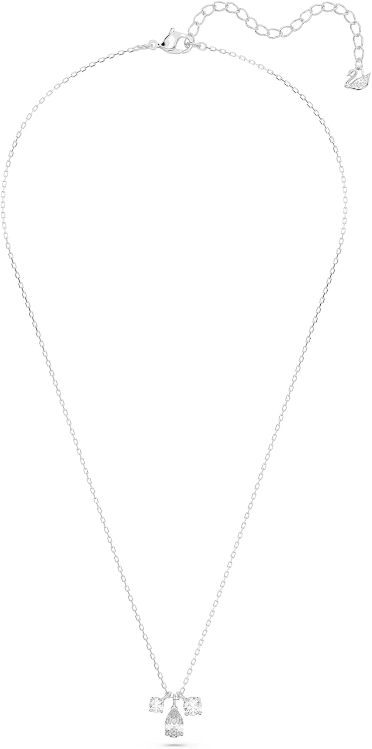 image:imageSwarovski Attract Pear Jewelry Collection Rhodium Finish Clear CrystalsPendant Necklace