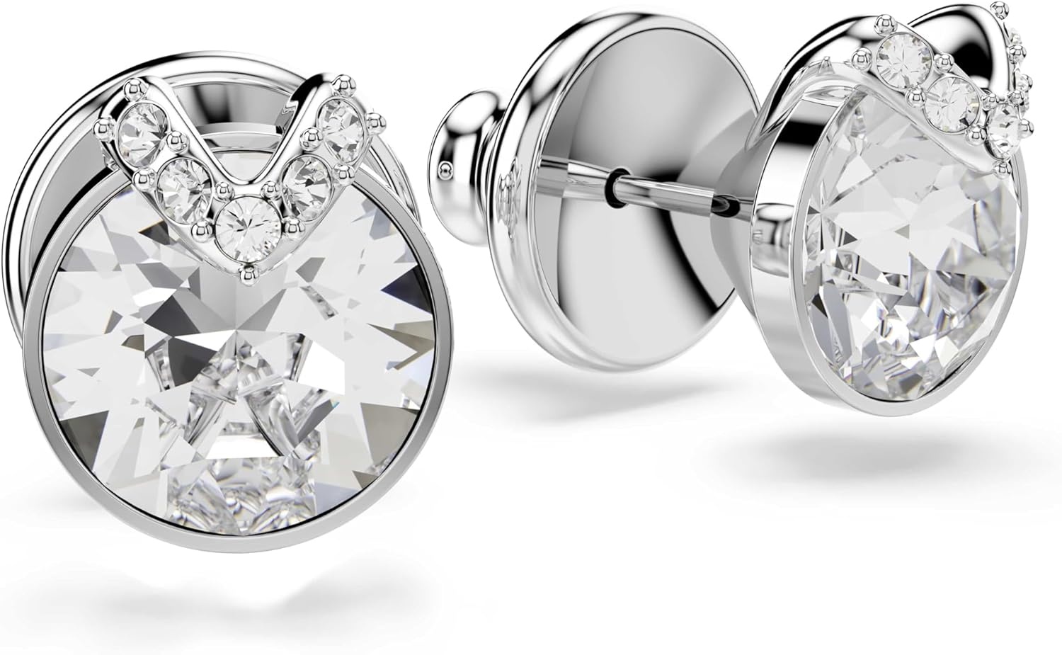 image:imageSwarovski Bella stud earrings Round cut Pav White Rhodium plated