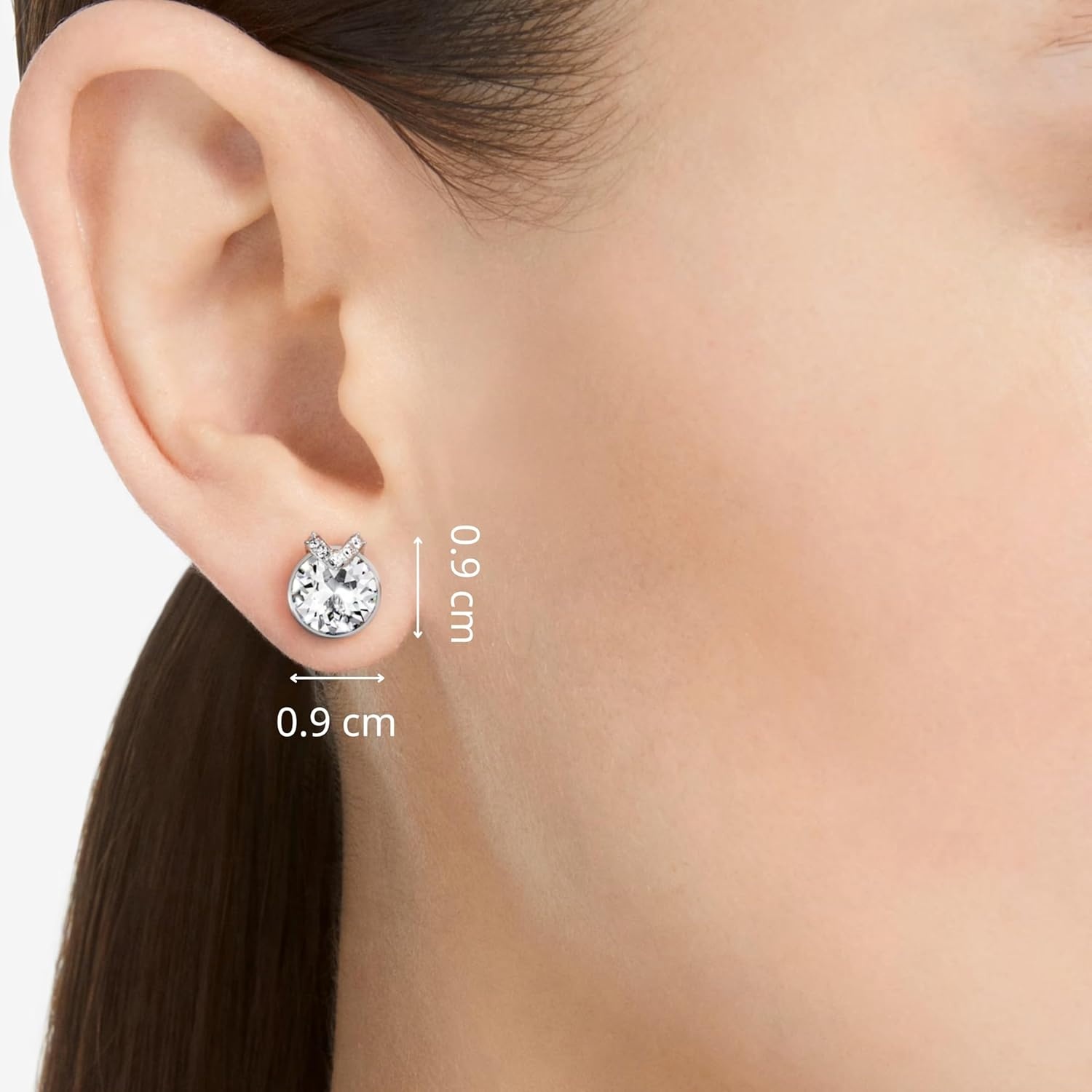 image:imageSwarovski Bella stud earrings Round cut Pav White Rhodium plated