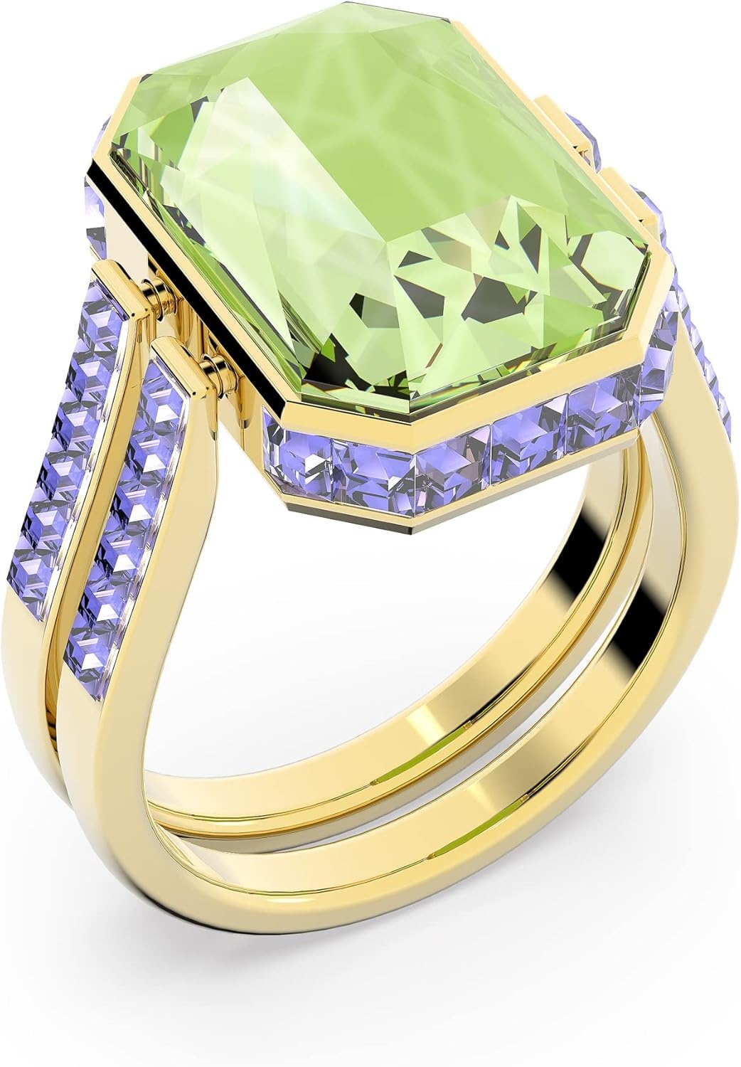 image:imageSwarovski Chroma Crystal Jewelry Collection Gold Tone Finish MultiColored CrystalsSize 55 US Size 7