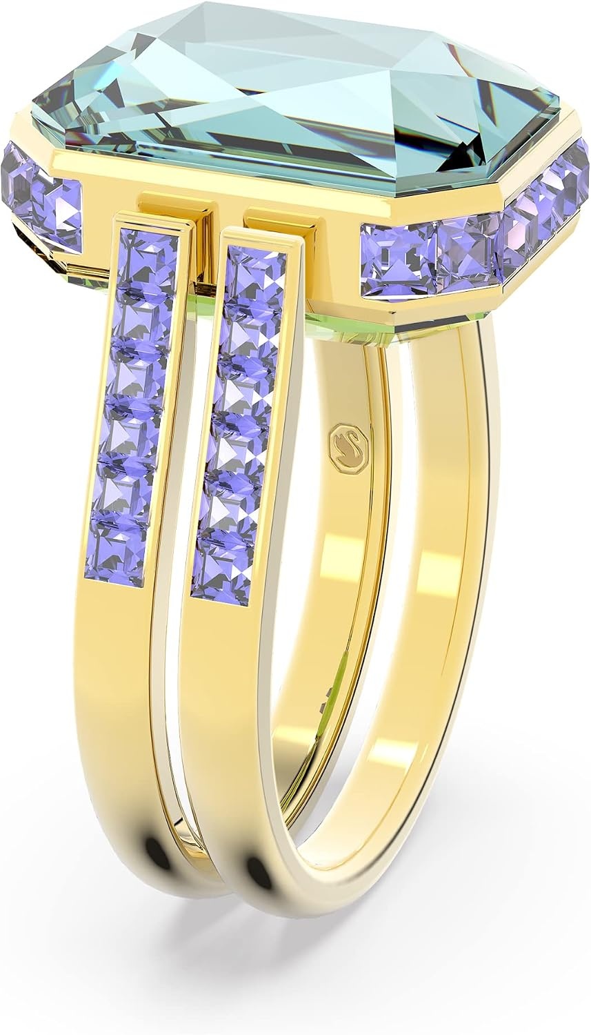 image:imageSwarovski Chroma Crystal Jewelry Collection Gold Tone Finish MultiColored CrystalsSize 55 US Size 7