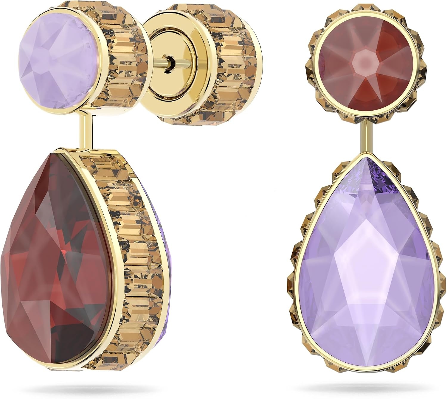 image:imageSwarovski Chroma Crystal Pendant Necklace Collection Gold Tone Finish SettingAsymmetrica Ruby Red