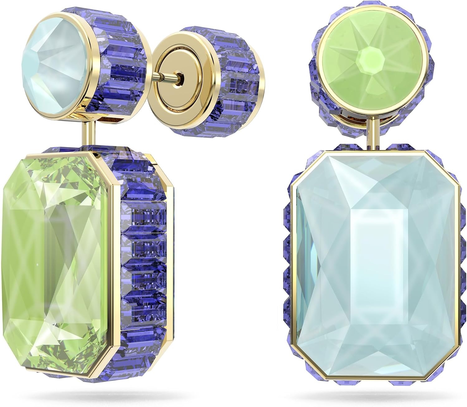 image:imageSwarovski Chroma Crystal Pendant Necklace Collection Gold Tone Finish SettingGreenBlue Earrings