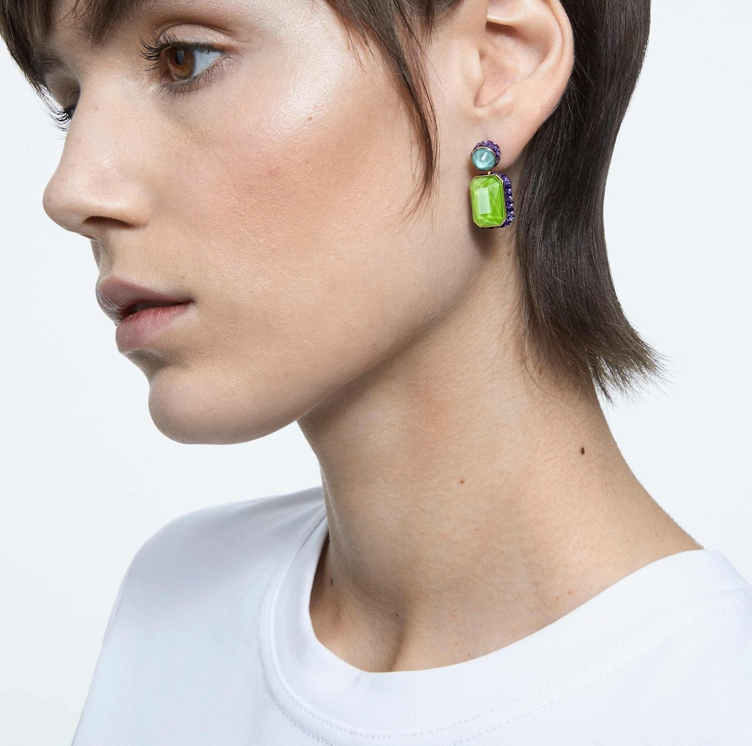 image:imageSwarovski Chroma Crystal Pendant Necklace Collection Gold Tone Finish SettingGreenBlue Earrings