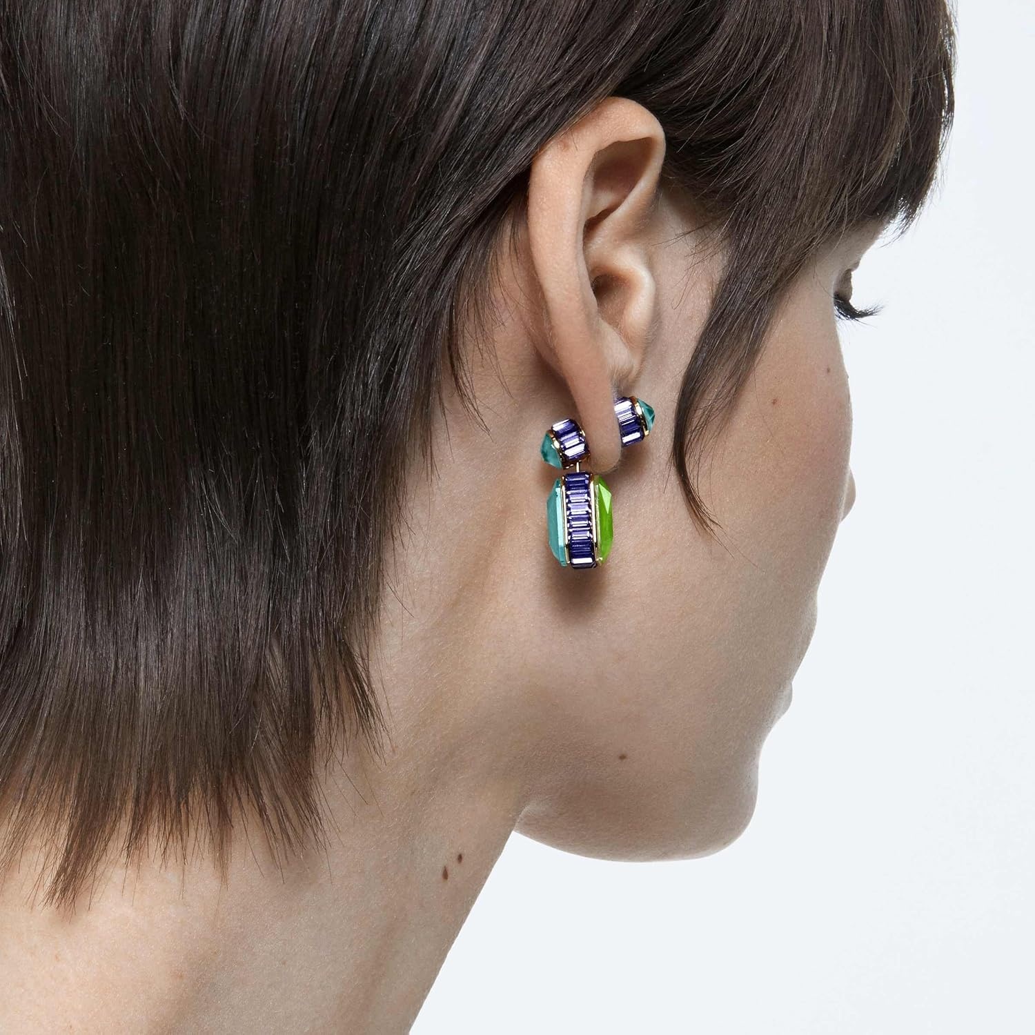 image:imageSwarovski Chroma Crystal Pendant Necklace Collection Gold Tone Finish SettingGreenBlue Earrings