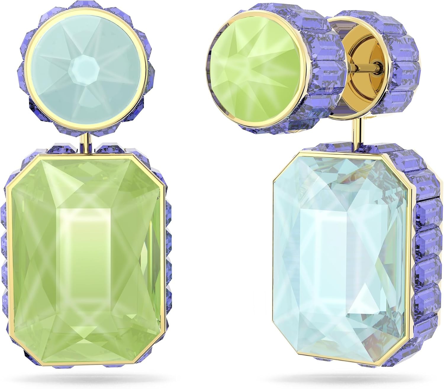 image:imageSwarovski Chroma Crystal Pendant Necklace Collection Gold Tone Finish SettingGreenBlue Earrings