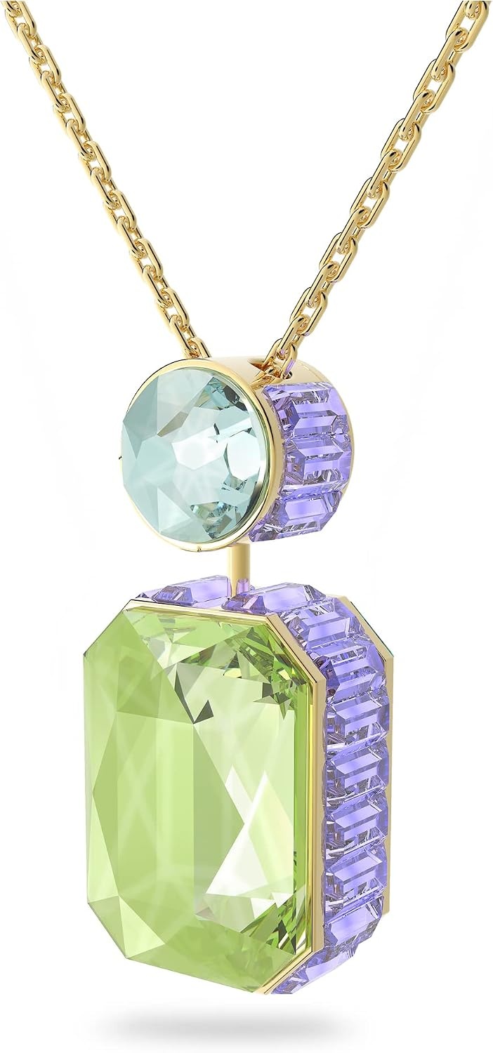 image:imageSwarovski Chroma Crystal Pendant Necklace Collection Gold Tone Finish SettingNecklace Purple Green and Blue Crystal
