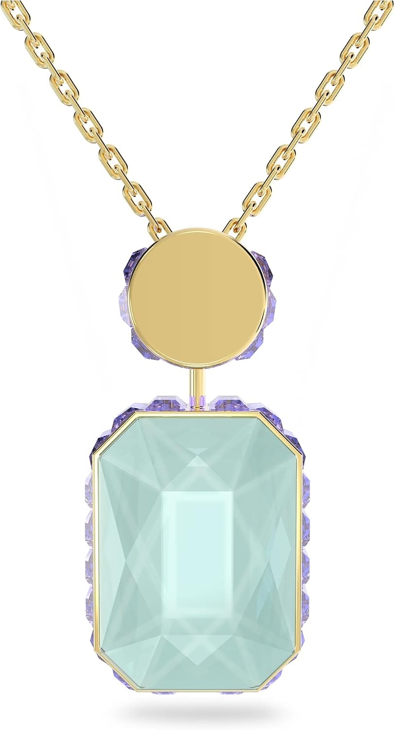 image:imageSwarovski Chroma Crystal Pendant Necklace Collection Gold Tone Finish SettingNecklace Purple Green and Blue Crystal