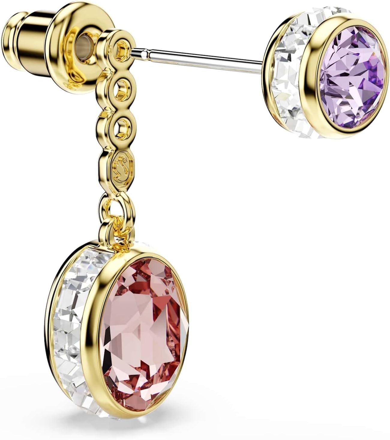 image:imageSwarovski Chroma drop earrings Mixed cuts Multicolored Goldtone plated