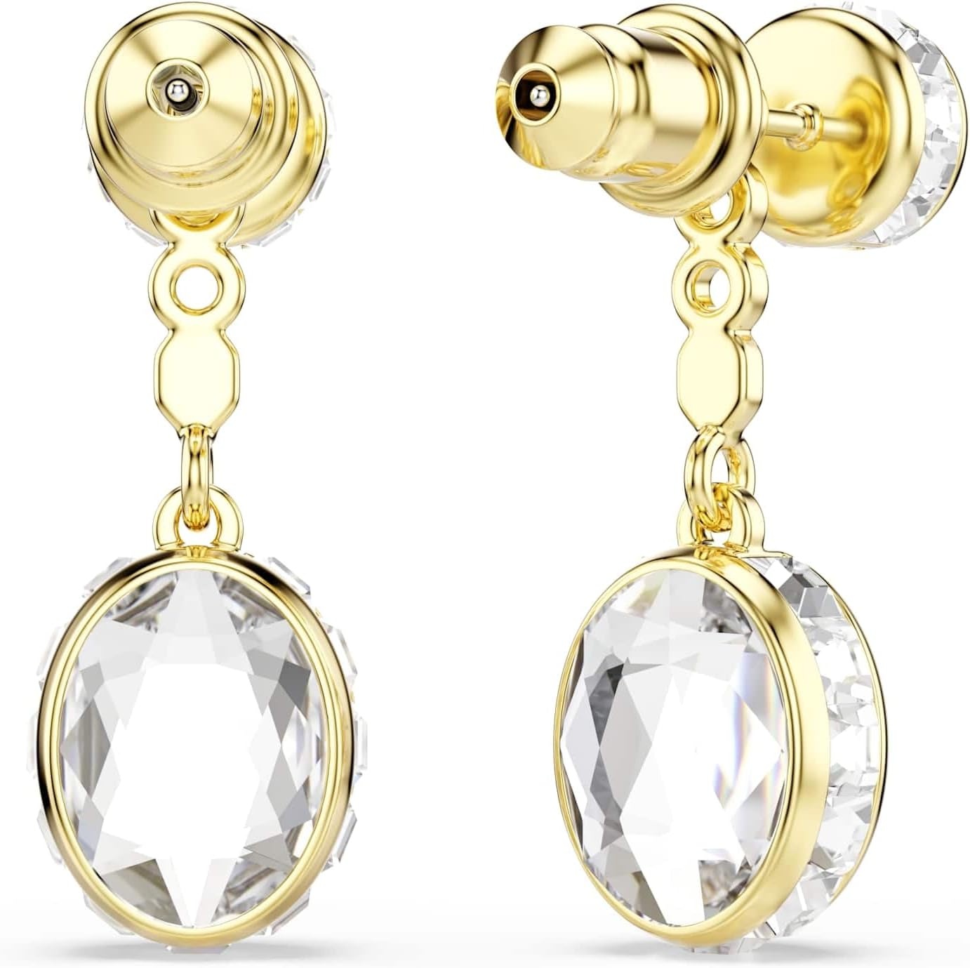 image:imageSwarovski Chroma drop earrings Mixed cuts Multicolored Goldtone plated