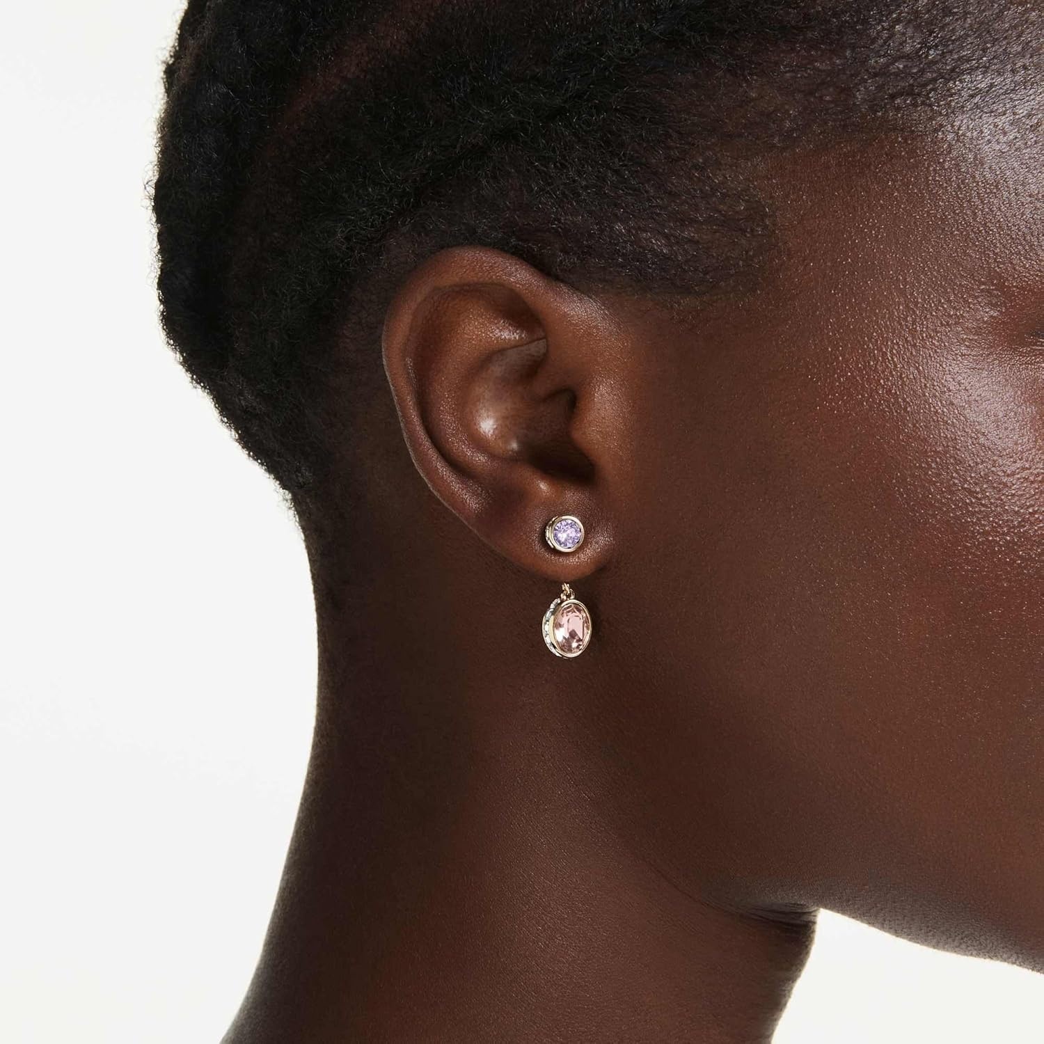 image:imageSwarovski Chroma drop earrings Mixed cuts Multicolored Goldtone plated