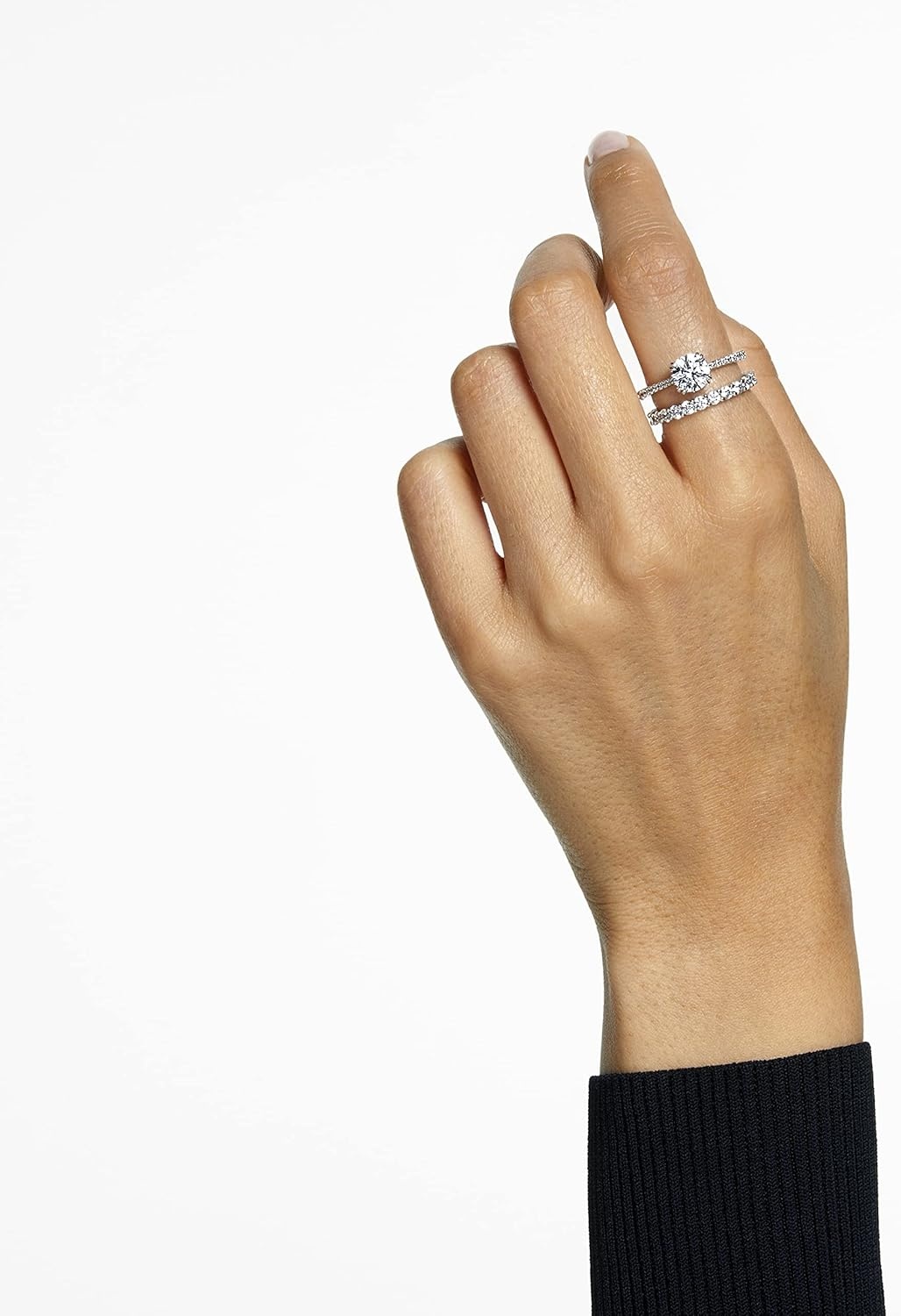 image:imageSwarovski Constella Ring Set Collection Clear Crystals Rhodium Tone FinishUS Size 5 EU 50