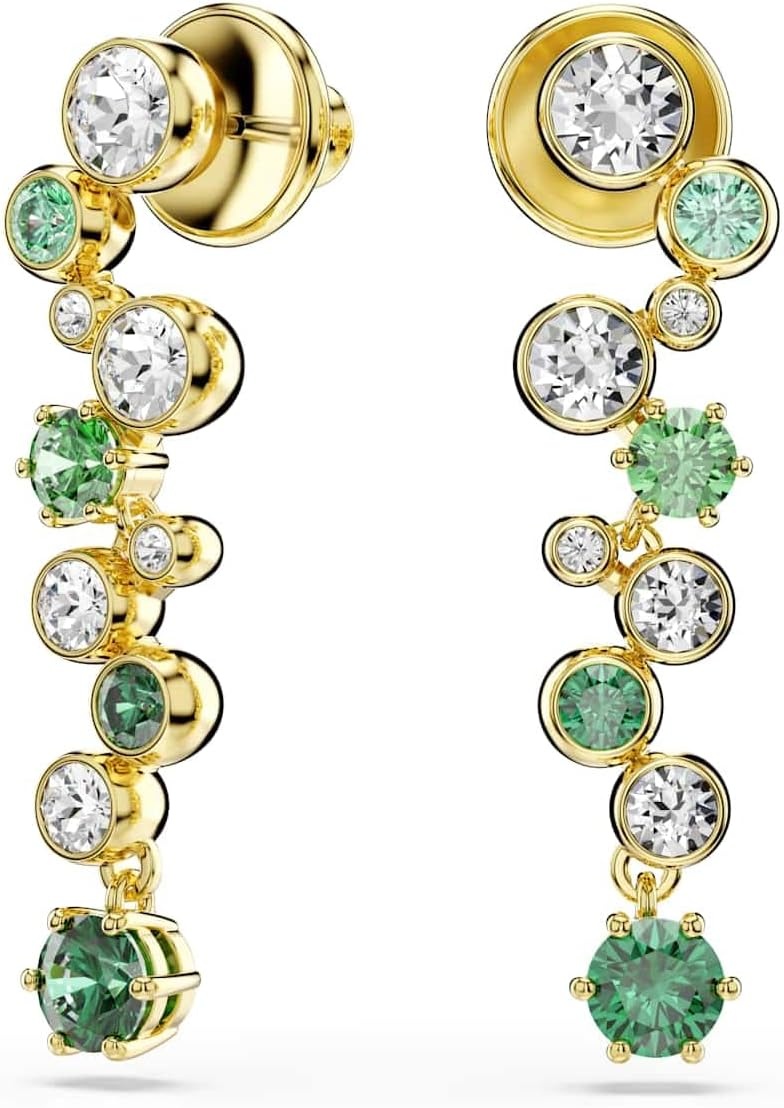 image:imageSwarovski Constella drop earrings Mixed cuts Green Goldtone Finish