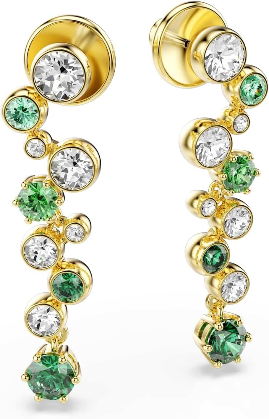 image:imageSwarovski Constella drop earrings Mixed cuts Green Goldtone Finish