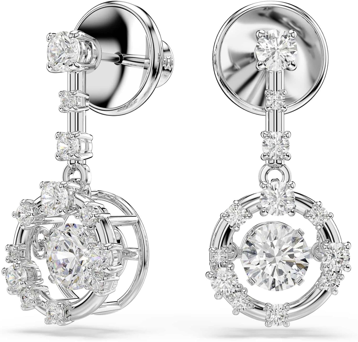 image:imageSwarovski Constella drop earrings Round cut Dancing stone White Rhodium plated