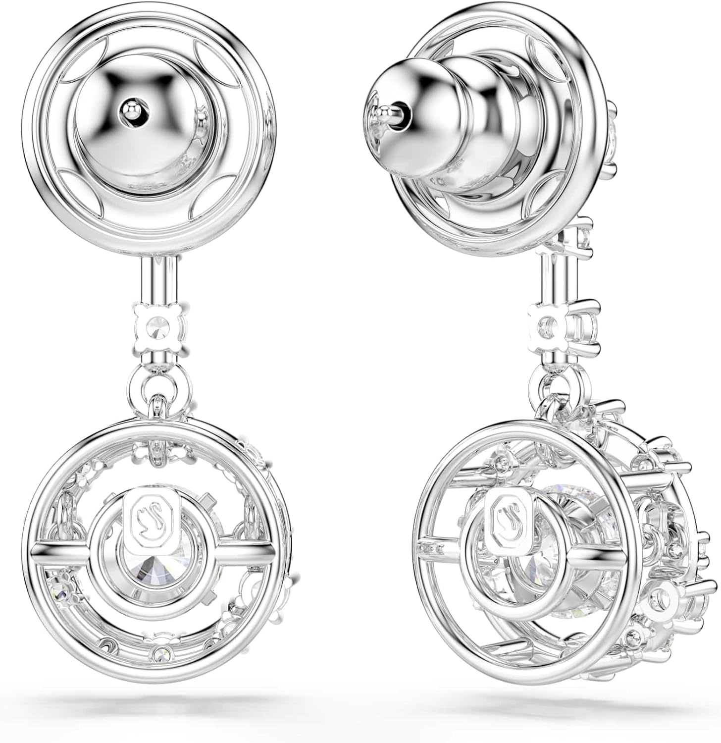 image:imageSwarovski Constella drop earrings Round cut Dancing stone White Rhodium plated