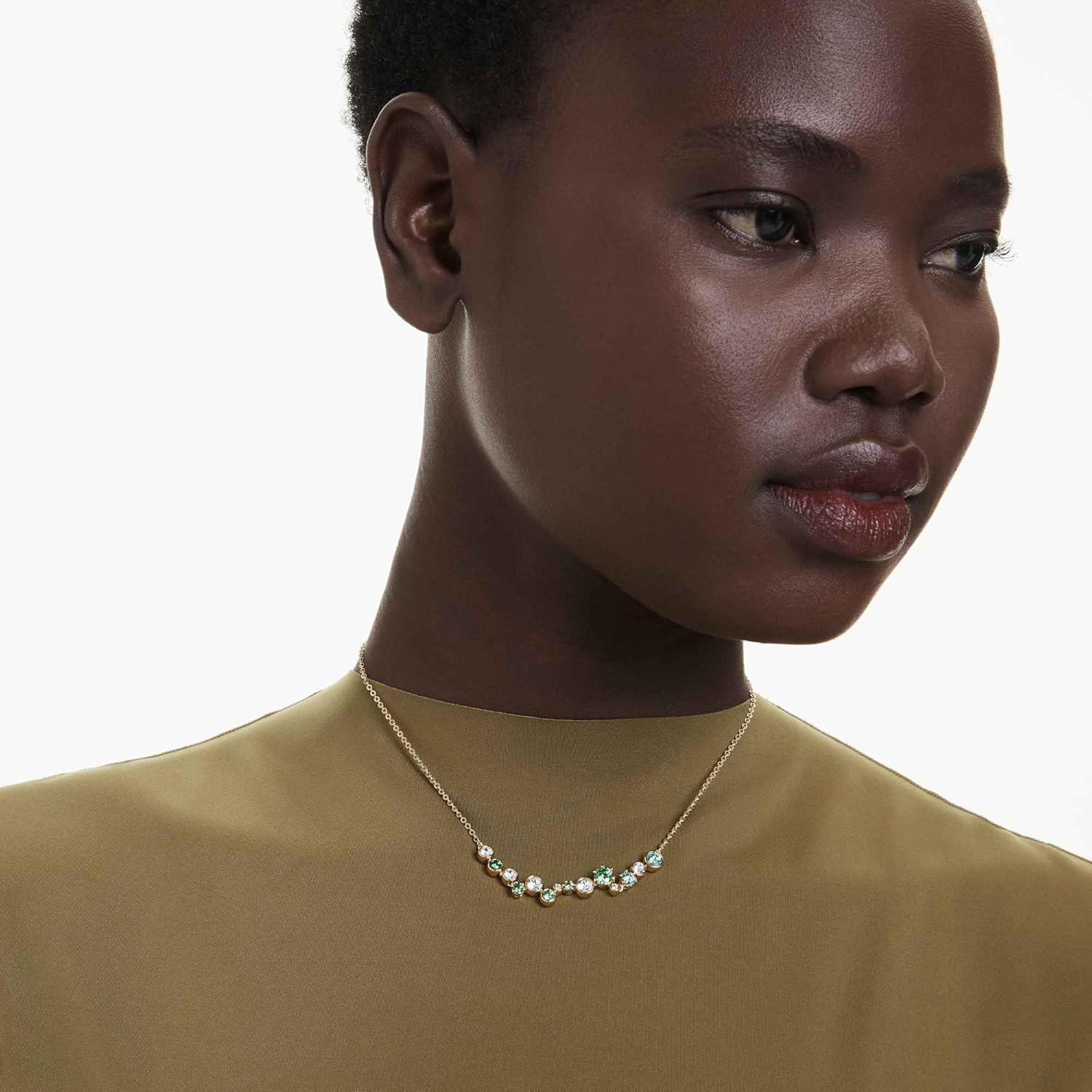 image:imageSwarovski Constella necklace Mixed cuts Green Goldtone plated