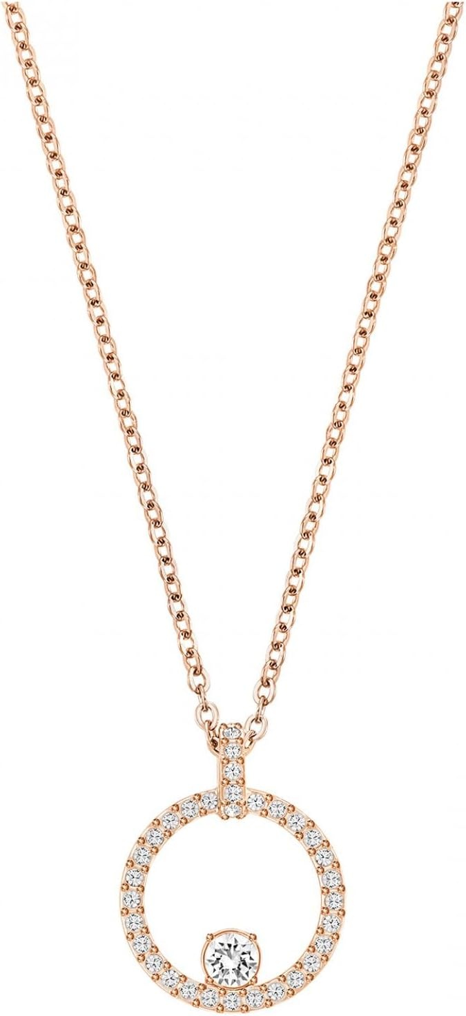 image:imageSwarovski Creativity Collection Womens Necklace Intertwined circle Pendant with White Crystals and RoseGold Tone Plated Chain