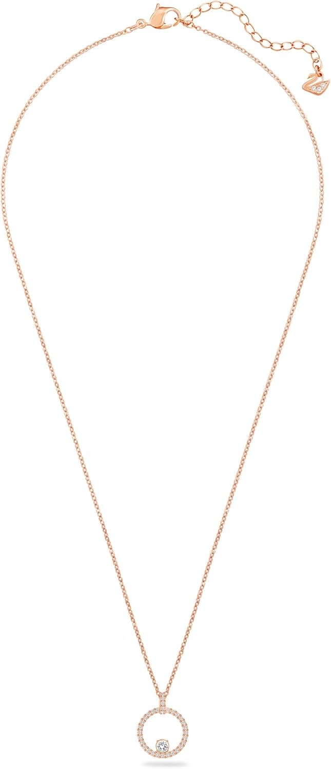 image:imageSwarovski Creativity Collection Womens Necklace Intertwined circle Pendant with White Crystals and RoseGold Tone Plated Chain