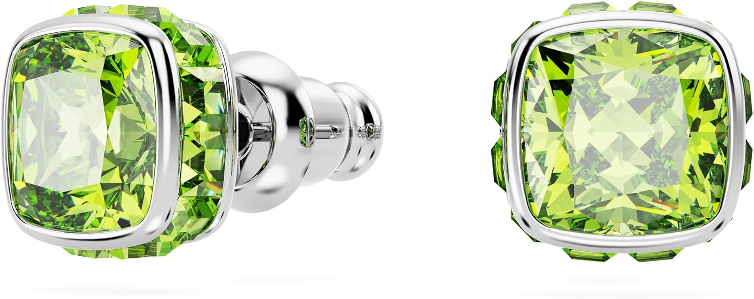 image:imageSwarovski Crystal Chroma Jewelry Collection Heart Shaped Crystal Latch Back Earring Closure Lobster Claw Clasp BraceletAugust Green