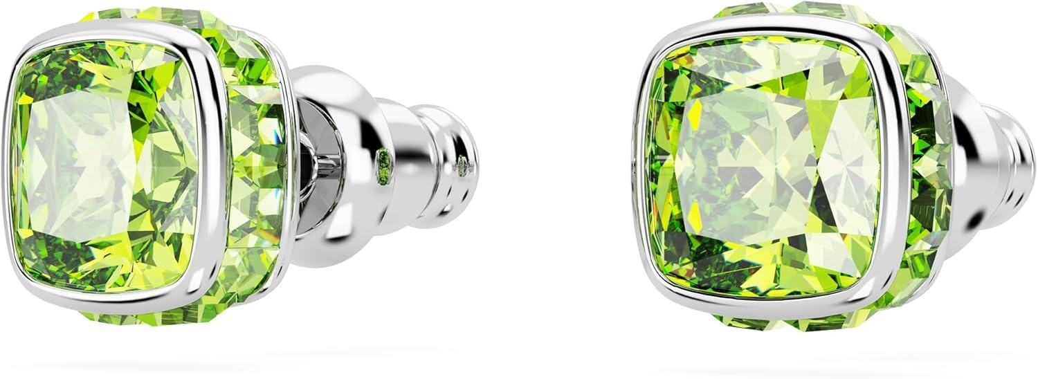 image:imageSwarovski Crystal Chroma Jewelry Collection Heart Shaped Crystal Latch Back Earring Closure Lobster Claw Clasp BraceletAugust Green